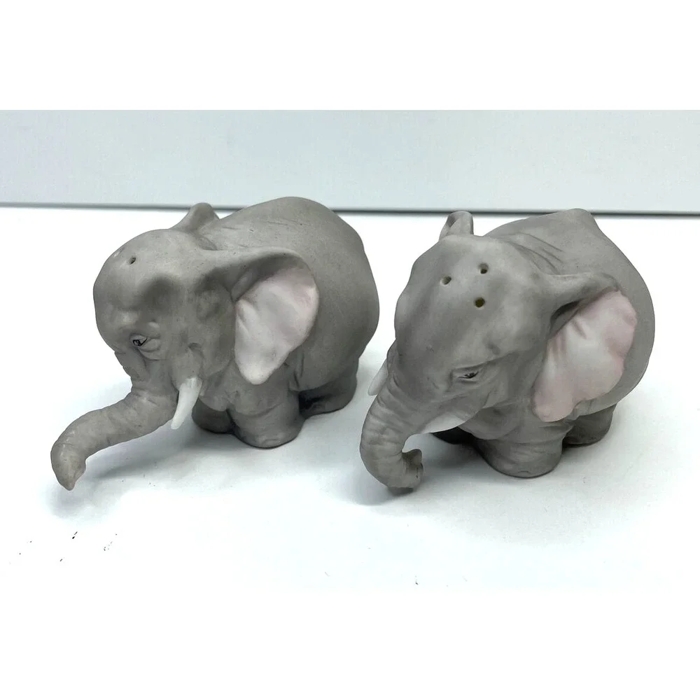 Franklin‎ Mint Noah's Ark Elephant Salt Pepper Shakers Figurine set vtg 1987